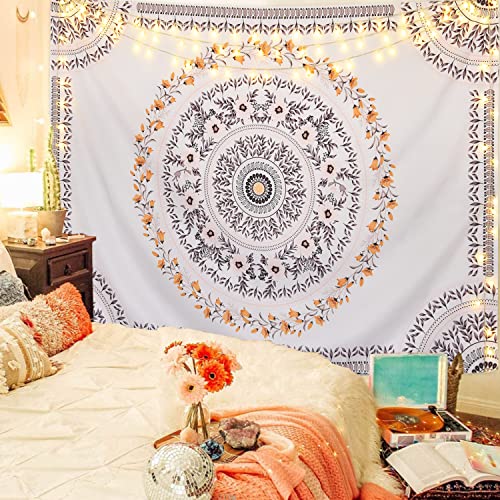 Shiny Flower 曼荼羅 タペストリー ボヘミアン 北欧 大判 壁掛け 花 布ポスター 壁飾り 模様替え おしゃれ 雰囲気転換 装飾用品 インテリア ディスプレイ 部屋・窓・リビングルーム・ベッドルーム・オフィス・家の飾り 210*150cm [2]