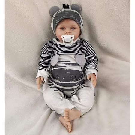 Ziyiui Realiste Reborn Poupee Bebe 22 Pouces 55 Cm Vinyle De Silicone Souple Simulation Nouveau Ne Garcon Jouet Realite Fille Cadeau De Noel Amazon Fr Jeux Et Jouets