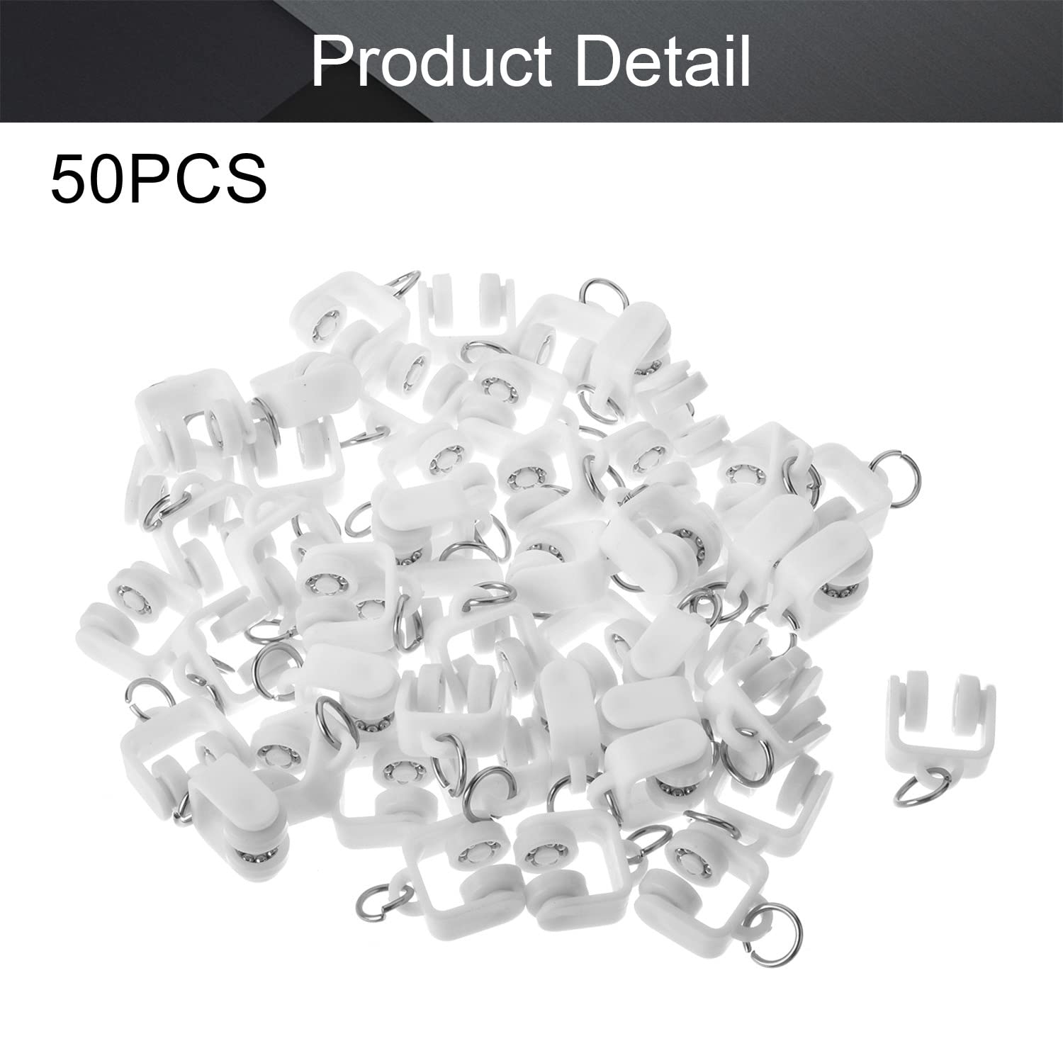 Curtain Track Gliders Curtain Track Roller Hooks - 20 Pcs Ceiling