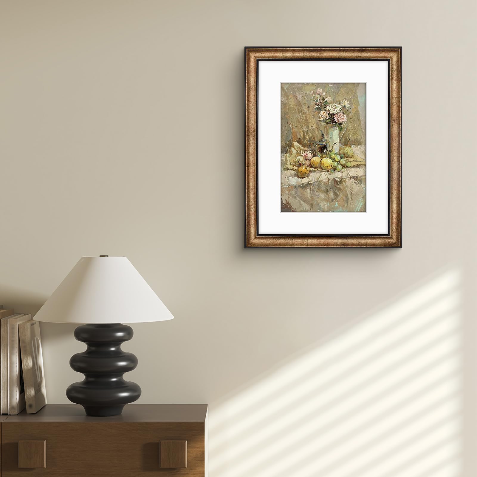 Amazon.co.jp: Golden State Art、12x16 ブラックトリムゴールド