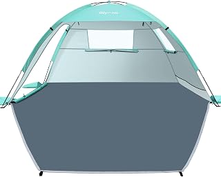 Glymnis Beach Tent Sun Shelter for 4 Person, UPF 50+, Easy Setup, Green