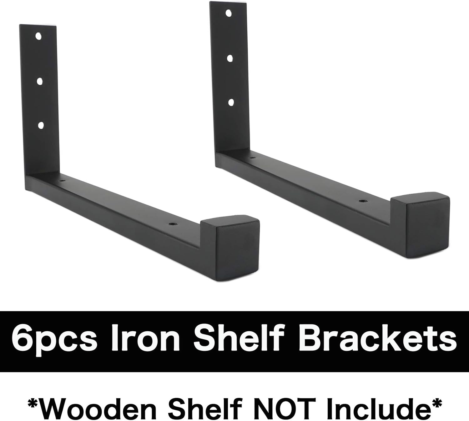 EZYDECOR Metal Shelf Brackets 6pcs Heavy Duty Shelf Brackets & Supports
