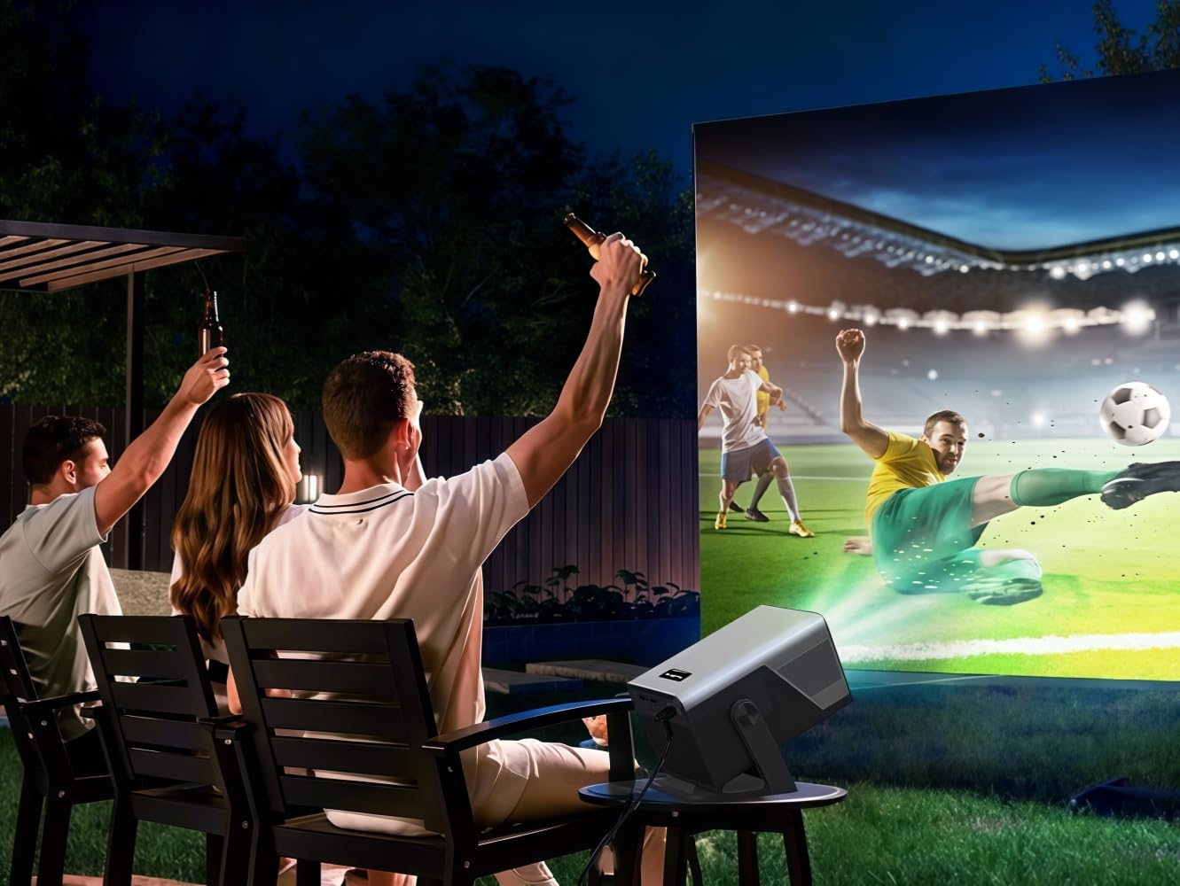 [Native 1080P/2000 ANSI/Calibration Visuelle IA] Intelligent Vidéoprojecteur X7 Smart Projecteur avec Android 14,4K Supportée, IA Assistant Vocal/Auto Focus/Keystone,WiFi6/Bluetooth5.4, 200" Display