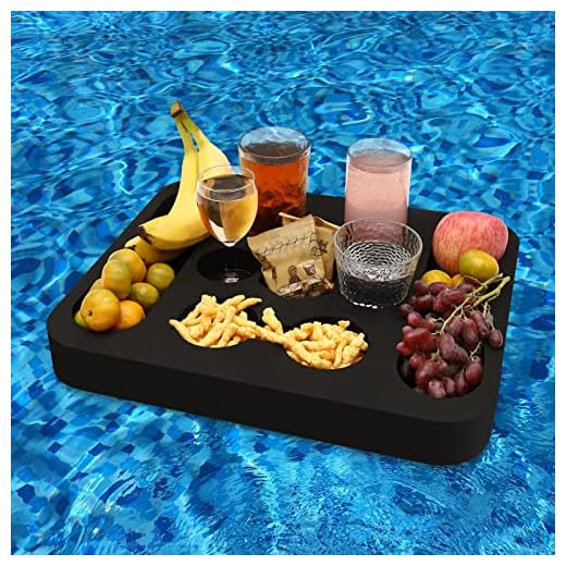21+ Creative Backyard Inflatable Hot Tub Ideas 3 RAMIEYOO Floating Drink Holder,Refreshment Table Tray for Pool Beach Party or Hot Tub Float Loung-Versatile & Portable Serving Bar