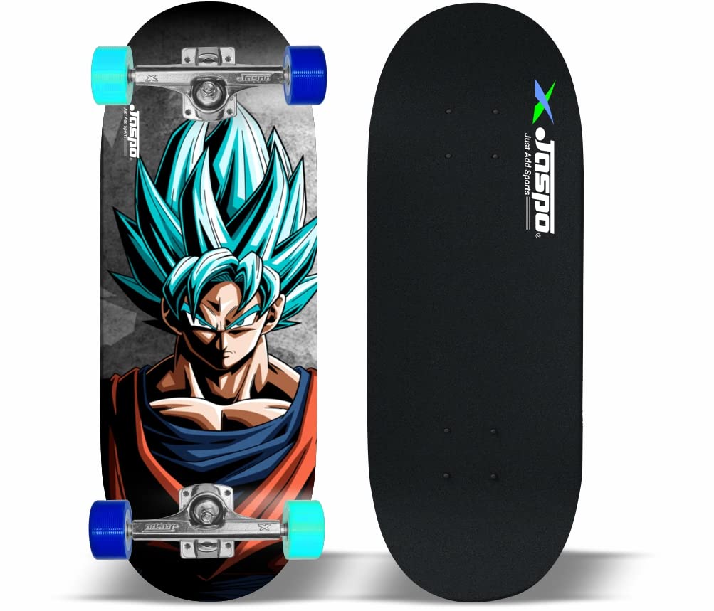 Jaspo Bolt 22 x 8 Inches Beginner Kids Skateboard Mini Canadian Maple Cruiser with Cool Printed Graphics Boys & Girls 5yrs & Above For Practice Learning Balancing Streetboard