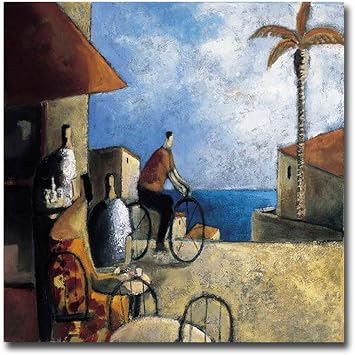 Bar Y Bicicleta Bar and Bicycle by Didier Lourenco Premium Oversize Gallery-Wrapped Canvas Giclee Art 36 in x 36 in, Ready-to-Hang