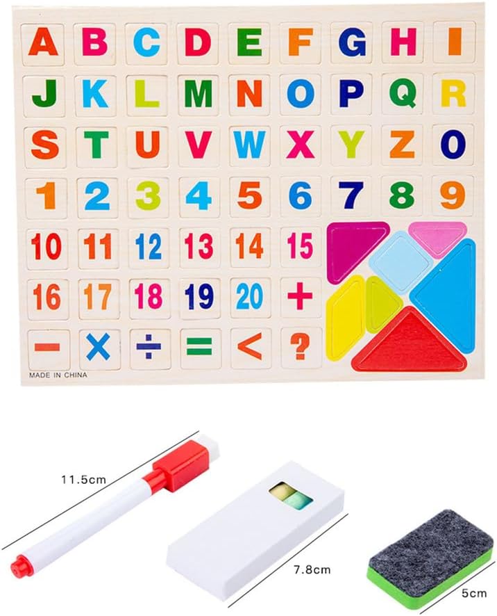Montessori Kids Wooden Art Easel, Double-Sided Magnetic Whiteboard Blackboard