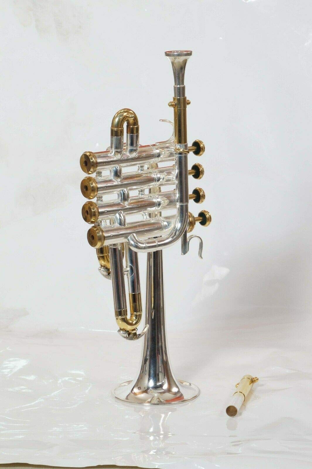 ADVIK Trompette Piccolo plaqué or et argent BB/A avec étui rigide et embouchure