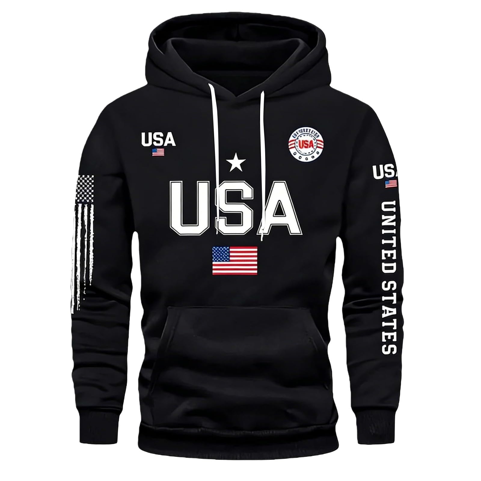 Sudadera con Capucha Patriótica de EE UU Sin Mangas Hombre Ropa Protección Solar XL 5