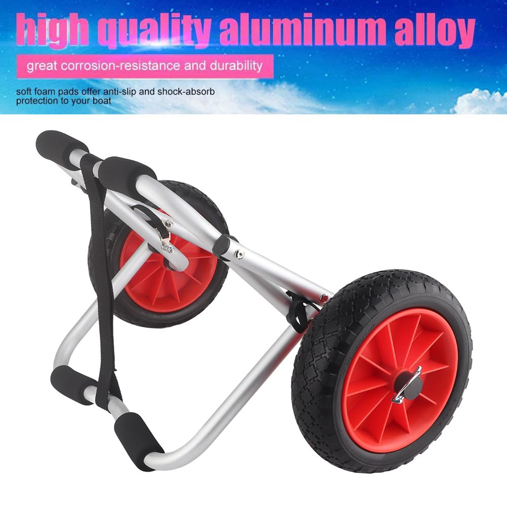 Aramox Wózek do Transportu łodzi, Lekki Aluminiowy Składany Wózek na Kajaki, Udźwig 70 Kg do Spływów Kajakowych