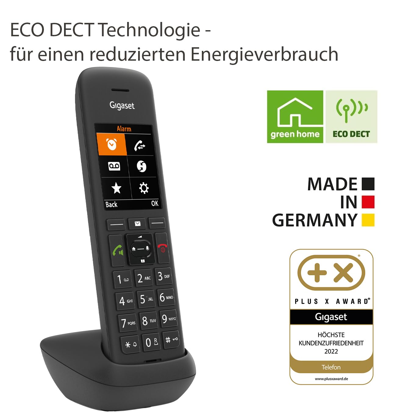 Gigaset C575HX - DECT-Mobilteil mit Ladeschale - Fritzbox-kompatibel - Schnurloses Telefon für Router und DECT-Basis - großes TFT Farbdisplay, schwarz [Deutsche Version] [Ohne Basis]