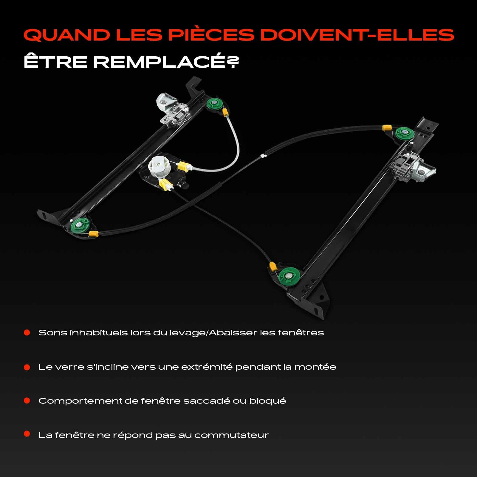 Frankberg Mécanisme de Lève-vitre Électrique avec Komfortfunktion Avant Gauche Compatible avec M.e.g.a.n.e II Coupé-Cabriolet EM0/1 Cabriolet 2003-2009 Remplacer# 8201010930