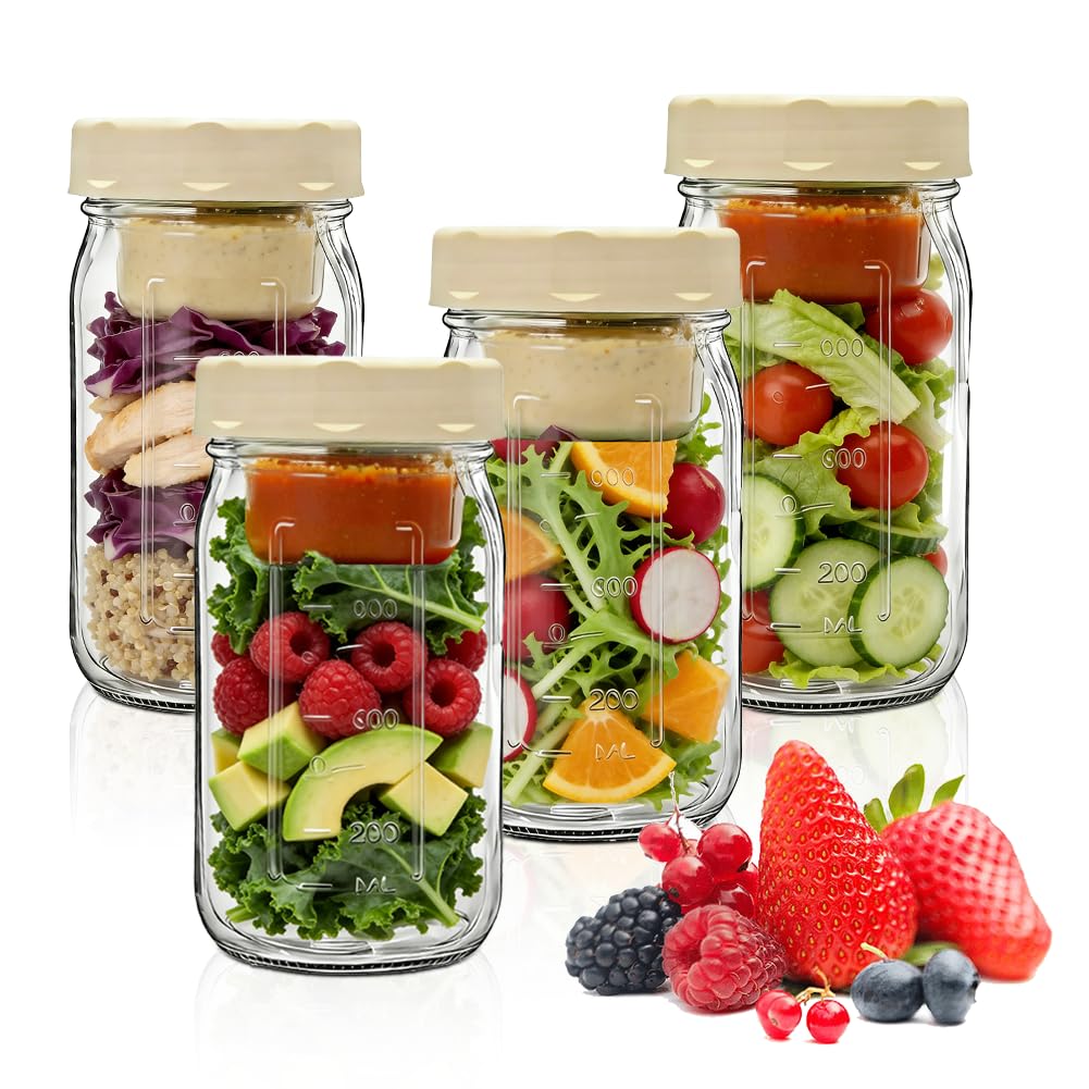 Tarros para Overnight Oats herméticos de 1000ml: adiós a las ensaladas pastosas
