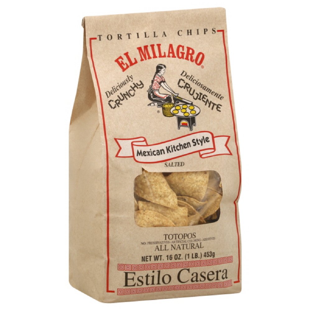 El Milagro Tortilla Chips Totopos, 16-Ounce (Pack of 6)