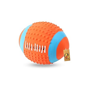 Foodie Puppies Natural Latex Rubber Squeaky Rugby Ball Puppy Toy | Puppy & Small Dogs | Durable, Fetch & Chew Safe Play Toy | Reduce Separation Anxiety