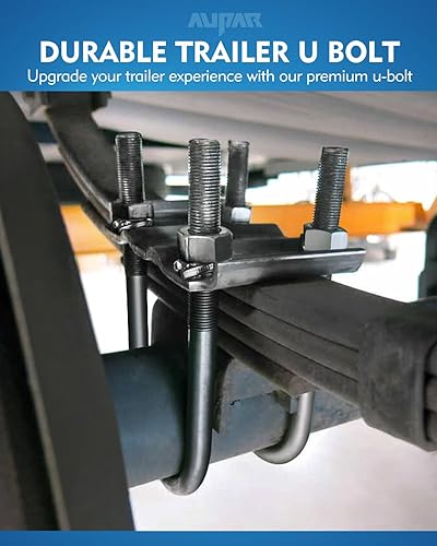 Miniatura 6 de Kit de pernos en U de remolque resistente, se adapta a ejes redondos de 2-38 pulgadas (3500 libras) - 5-12 pulgadas de largo