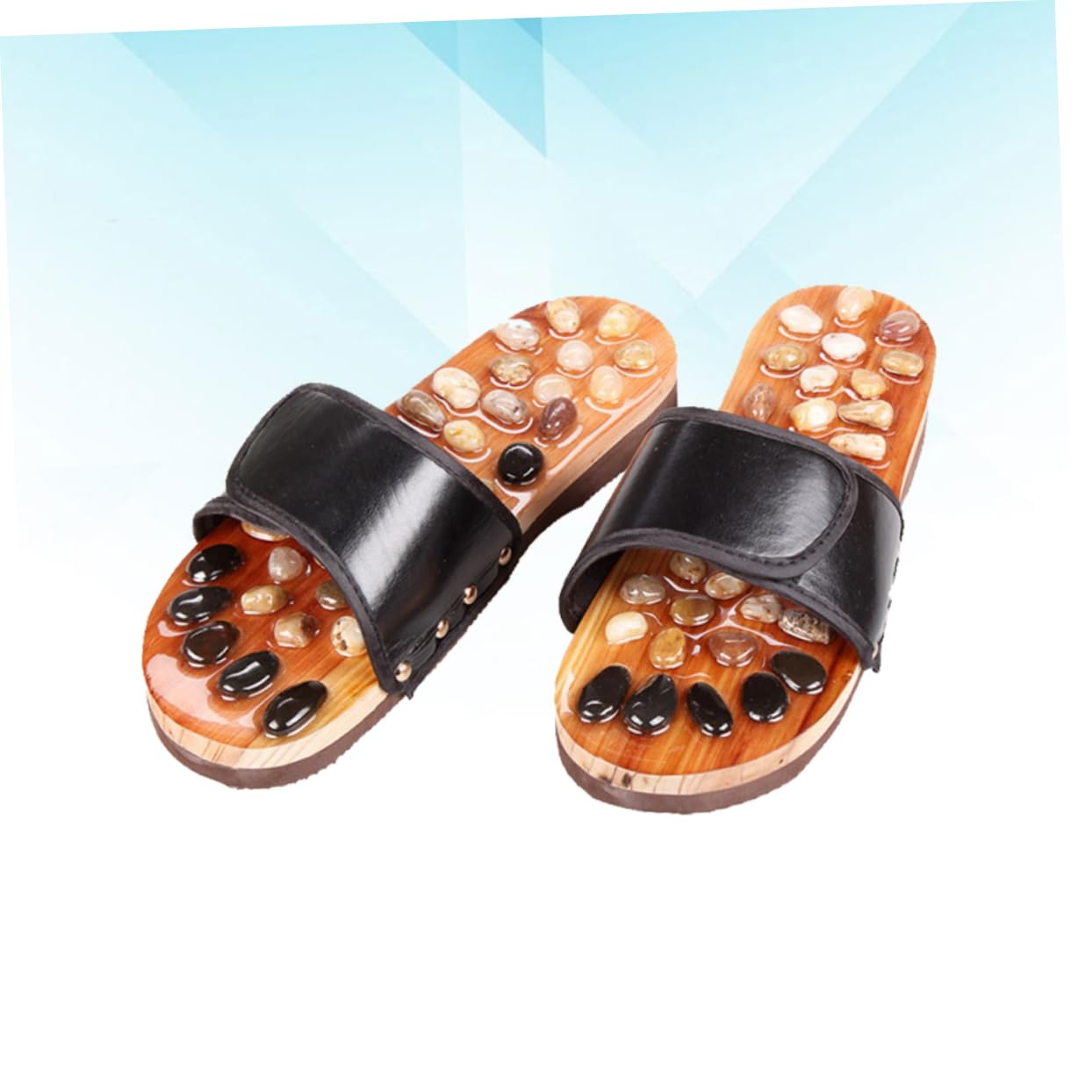 SECFOU Akupunktur Sandalen zur Fußmassage und Schmerzlinderung als Rutschfeste Fußpflegeschuhe mit Eva Sohle und Gewebe Größe 41 für Unisex im Alltag