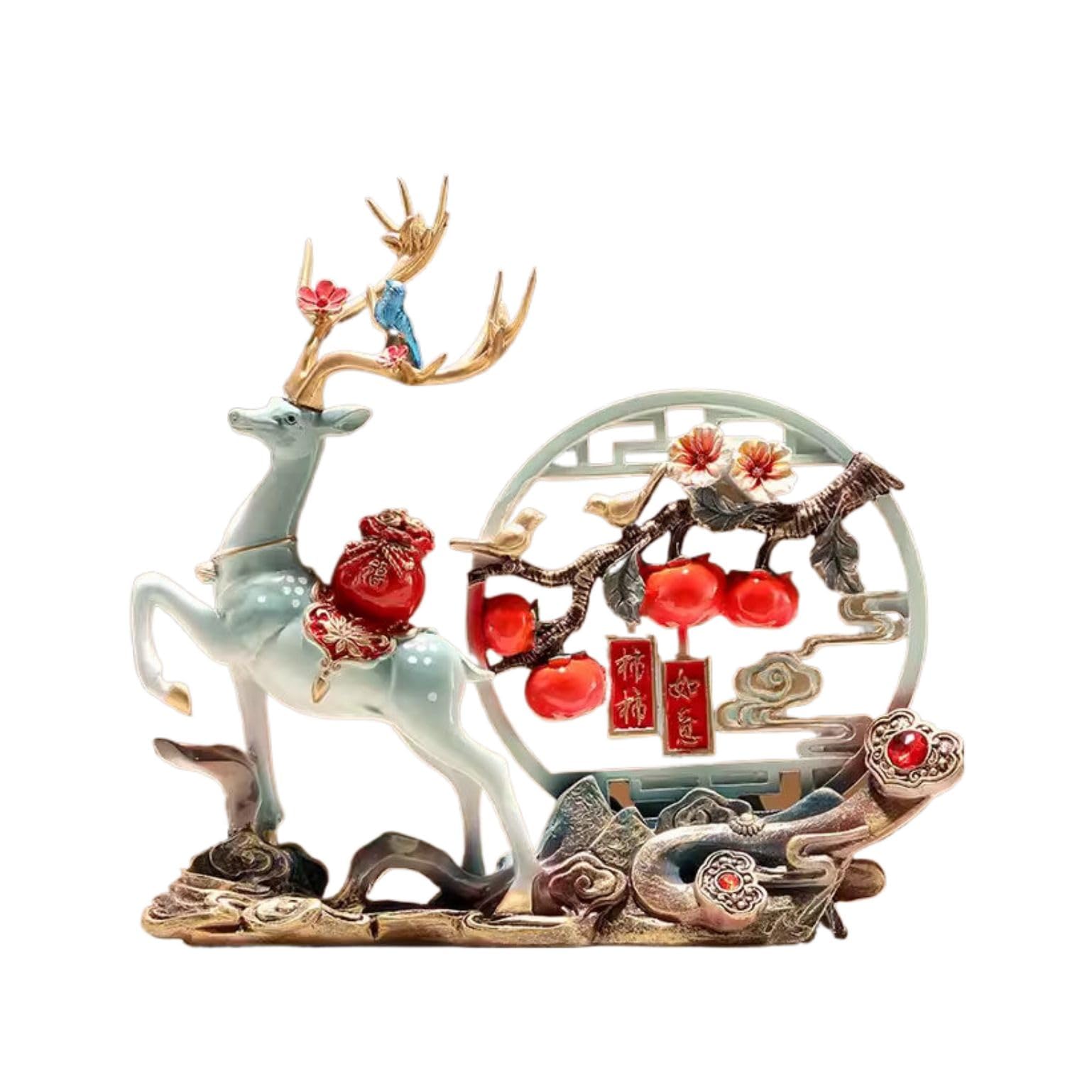 Amazon.com: Jefuzh 福鹿摆件Feng Shui Figurine Home Office Decor