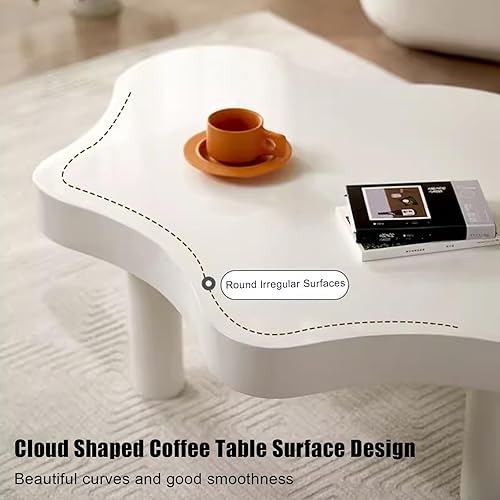 Miniatura 4 de Mesa de centro de nube irregular con 3 patas, mesa central moderna de mediados de siglo para dormitorio, sala de estar, bonita mesa auxiliar de