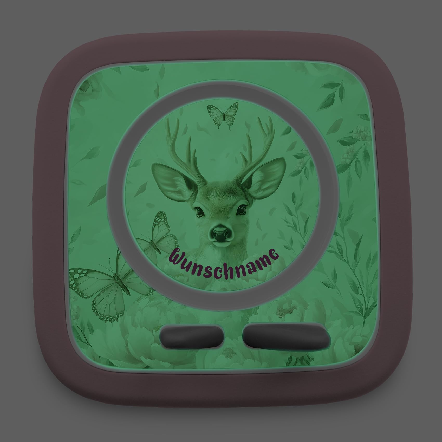 yabaduu Protective Film Compatible with Toniebox 2 Accessories Perfect Fit Self-Adhesive Protective Case with Anti-Scratch Design for Children Y015 (01 Deer, Glow in the Dark with Name) โ image 1