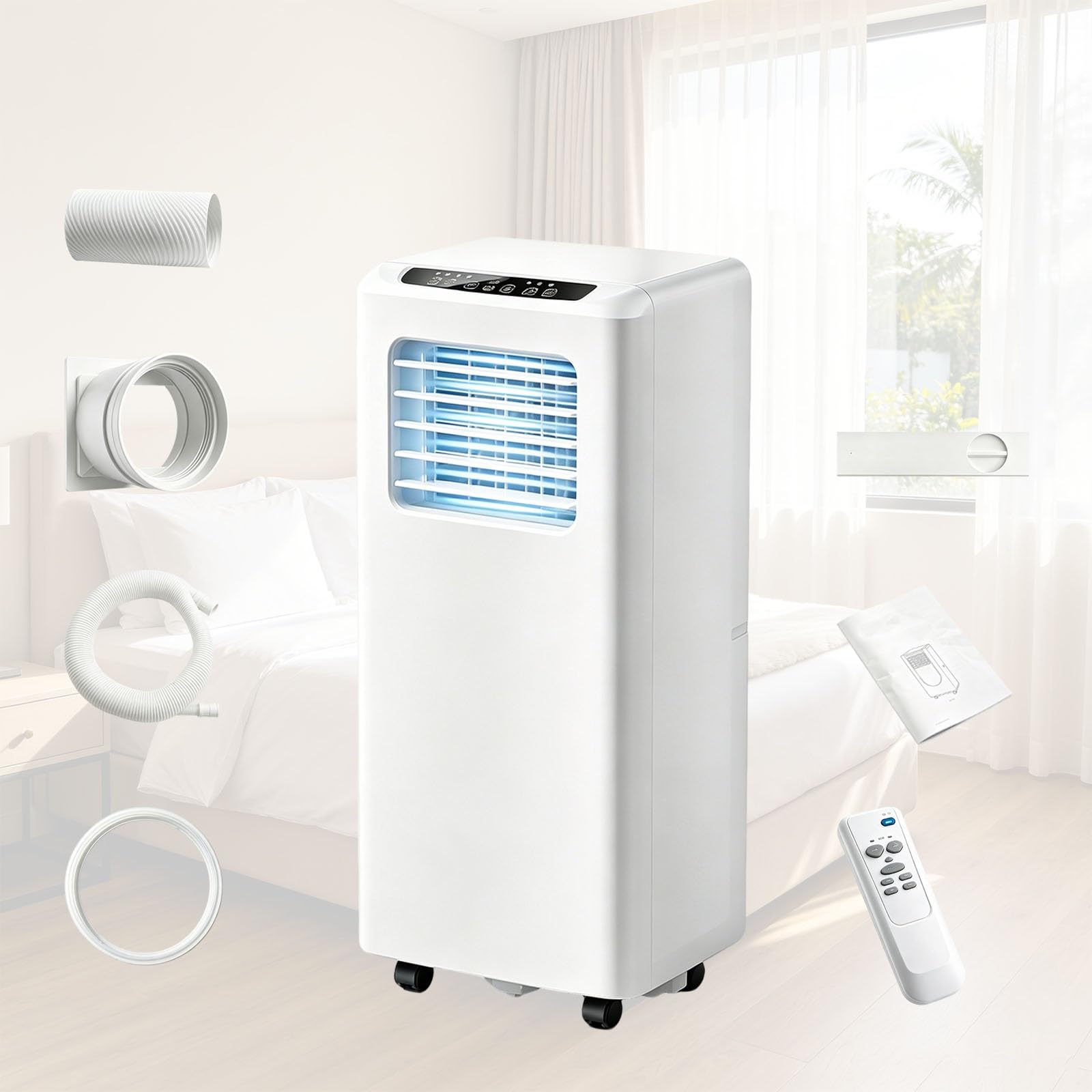 Condizioniatore a Basso Consumo, Soggiorno Soluzione | Ideale per Raffreddamento Rapido, Massimo Comfort Estivo E Gestione Intelligente Della Temperatura in Appartamento(2600W)