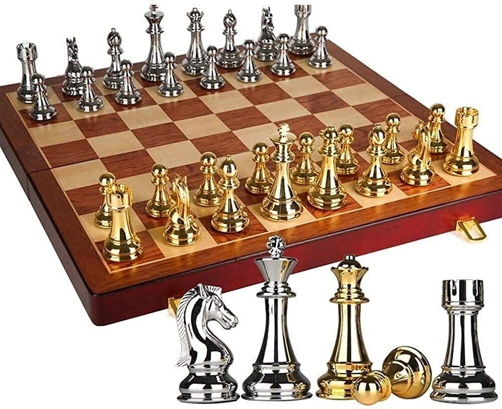 Chess Set Games Travel Adults Kids Board Chess Set Folding Wooden International Chess Set Pieces Set Board Game Funny Game Chessmen Portable Board Travel Games Chessn