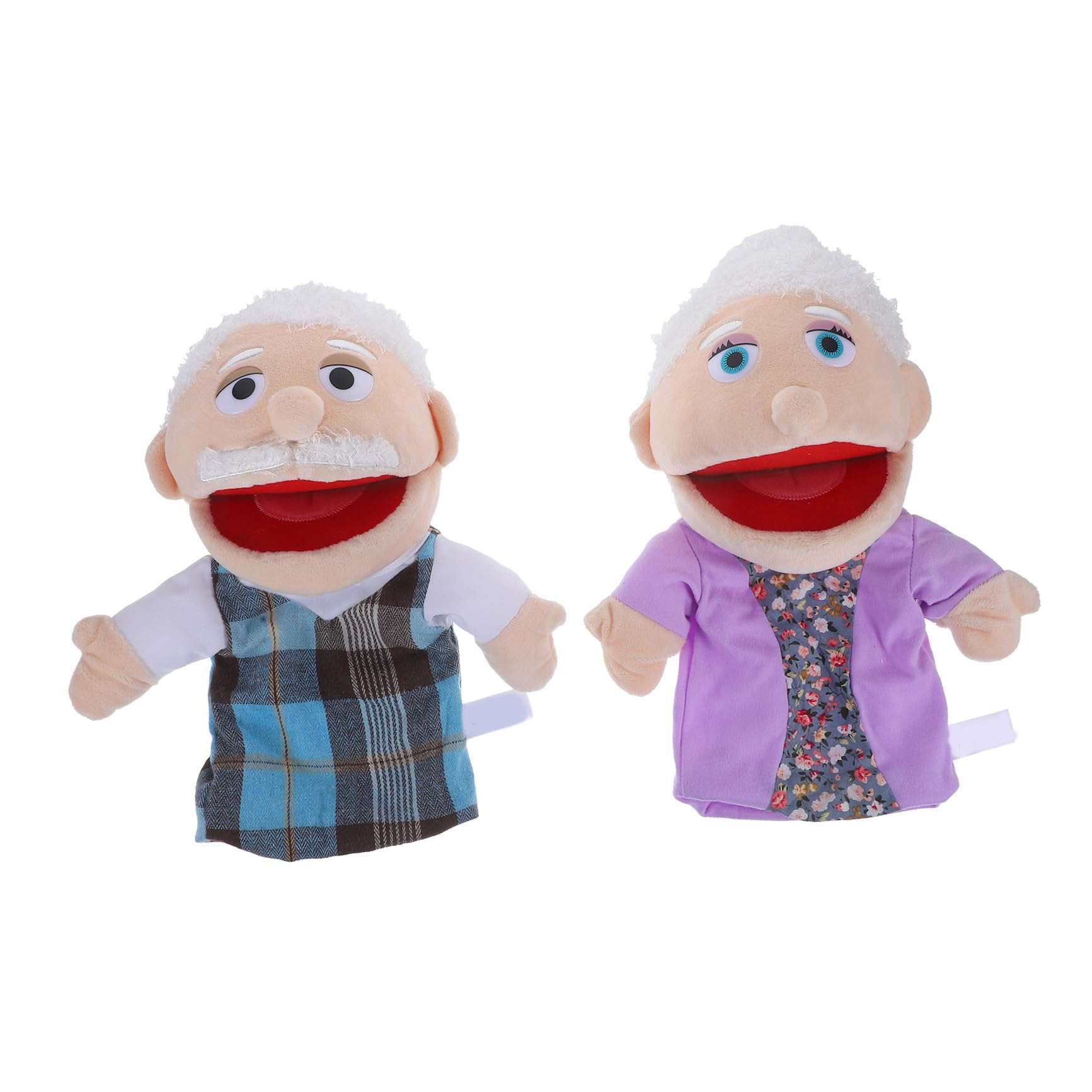 Beaupretty Marionetas de Mano y Desarrollo Sensorial para Niños 2 Piezas para Juego Interactivo Relleno de Algodón PP, Figuras Realistas de Abuelo y Abuela