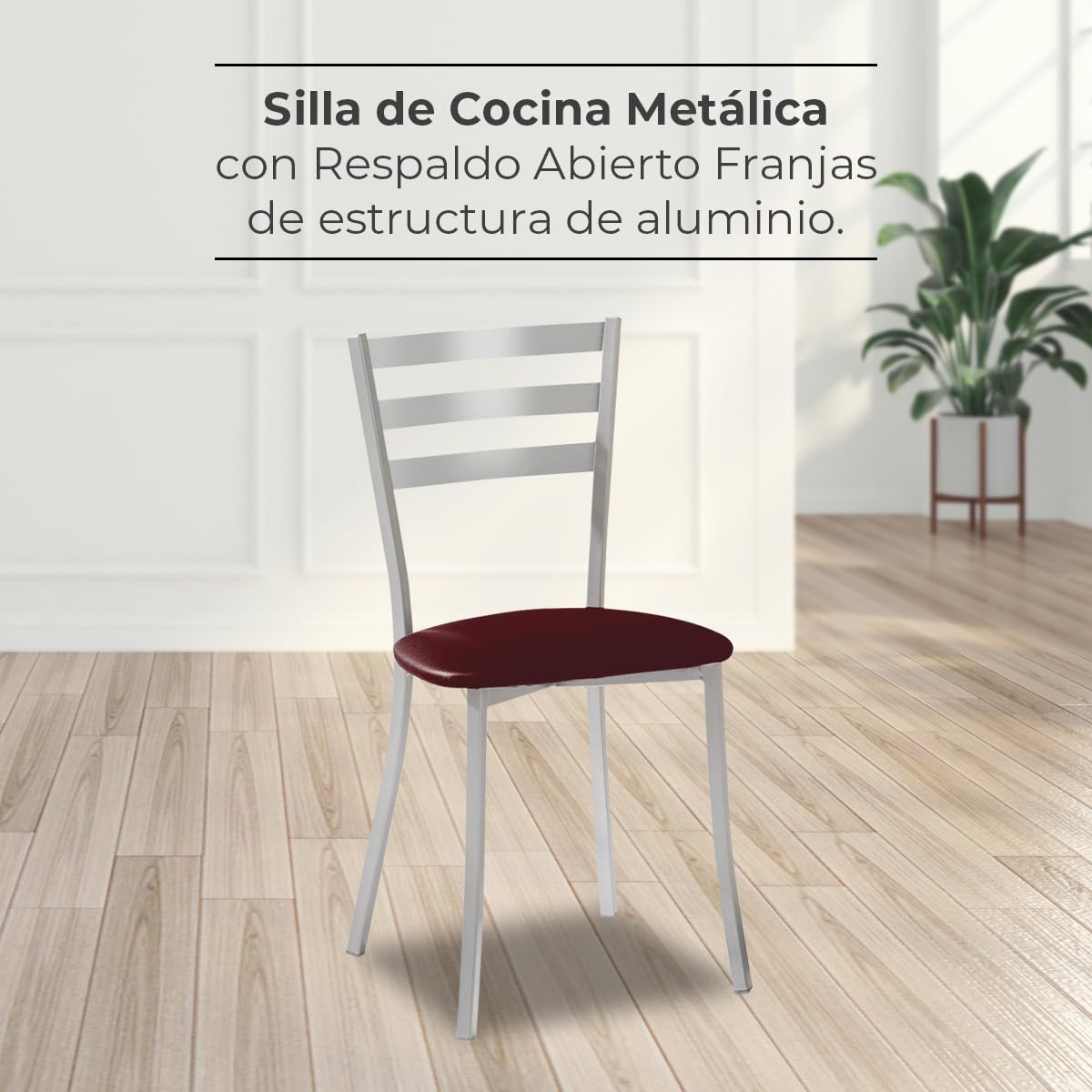 ASTIMESA SCALMBU due sedie da cucina, metallo, bordeaux, altezza della seduta 45 cm