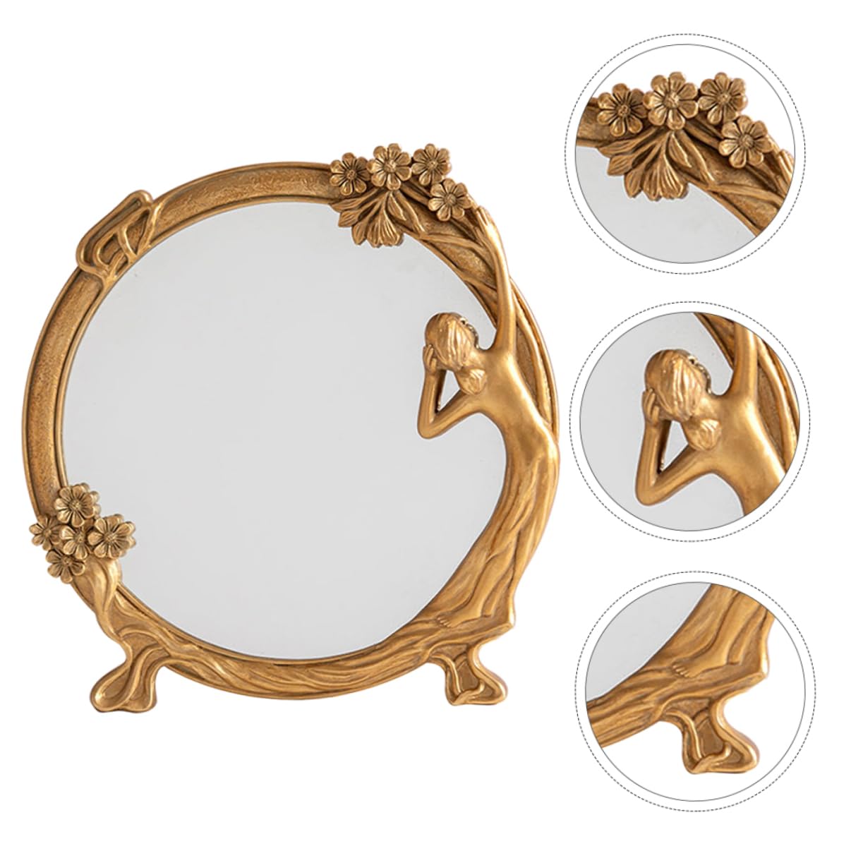 GALPADA Zarter Vintage Schminkspiegel Tisch Schminkspiegel für Schlafzimmer
