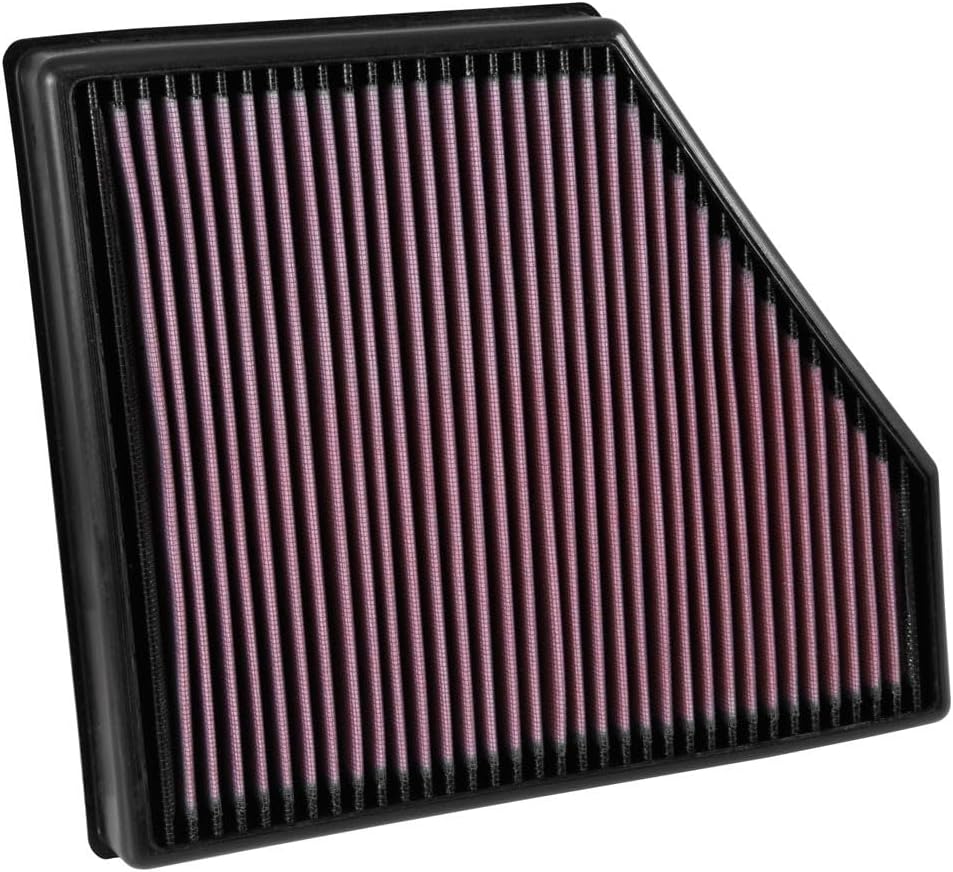 K&N High-Flow Original Lifetime Engine Air Filter: Increase Power: Premium, Washable: Compatible with 2016-2024 Chevrolet: Camaro, SS, ZL1, 33-5047