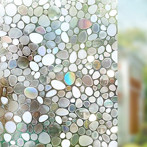 No Glue Privacy Window Film Decorative Window Stickers Static Cling Pebble Glass Films For Home Kitchen Office Bedroom Living Room-A W60Xl500Cm(24X197Inch) #TOP1