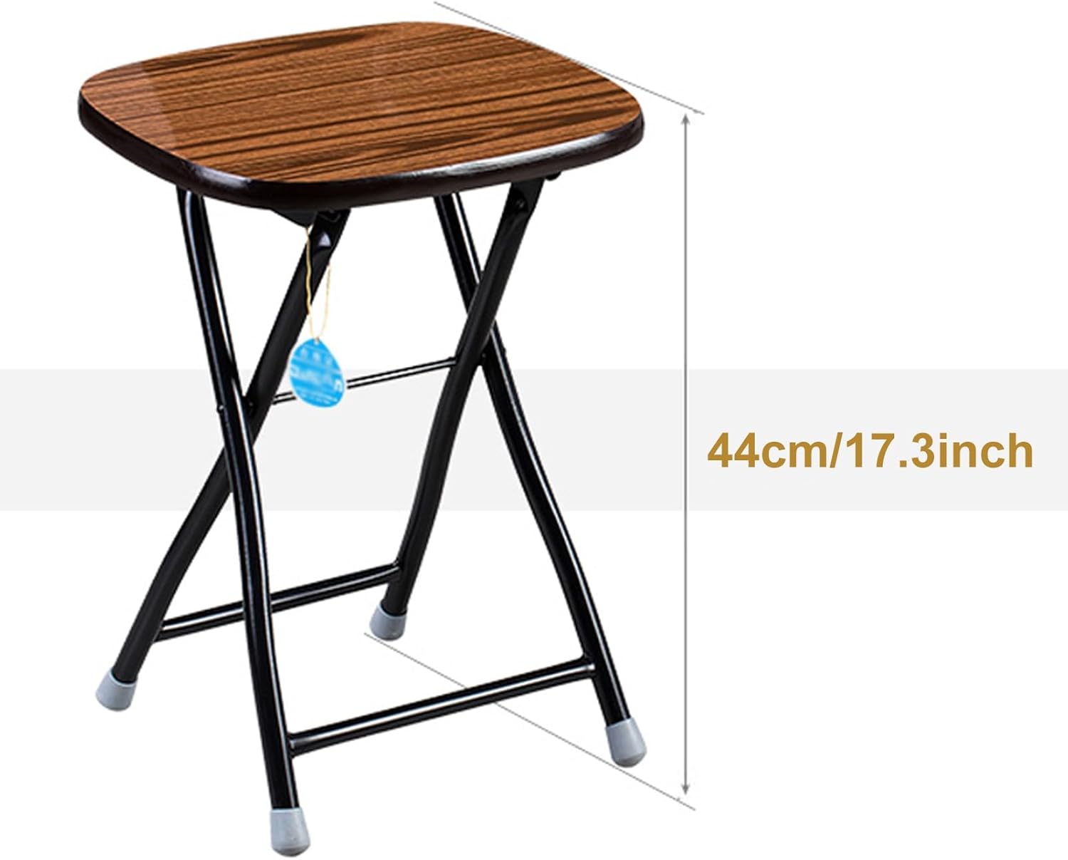 Heavy Duty 17Inch/44cm Folding Square Stool, Indoor Portable Foldable Breakfast Camping Outdoor Stool with Metal Frame (Color : 2PCS) (2pcs One Size)