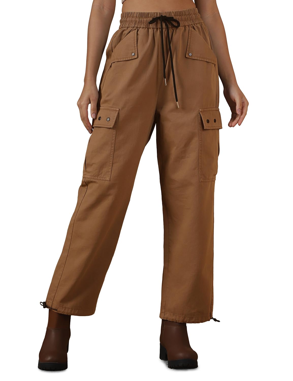 fyltr Women's Cargo Utility Trouser - Adjustable Hem | Drawstring Closure | Utility Pockets | Trousers for Women-picture-19