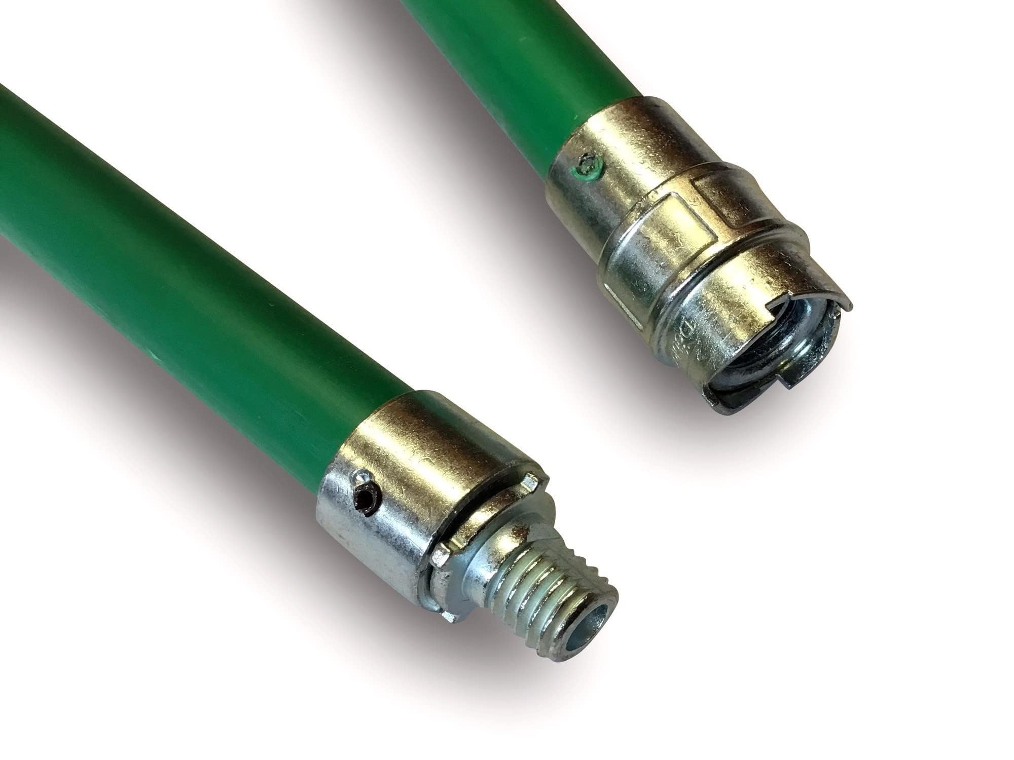 Kit Profesional de Limpieza para conductos no revestidos | Cepillo de Acero | Ø 150 mm | 8 m con 6 Varillas Verdes autobloqueantes Ø 18 mm Huecas | Resorte de Inicio | Chimeneas | Kibros 5KIT15ACO