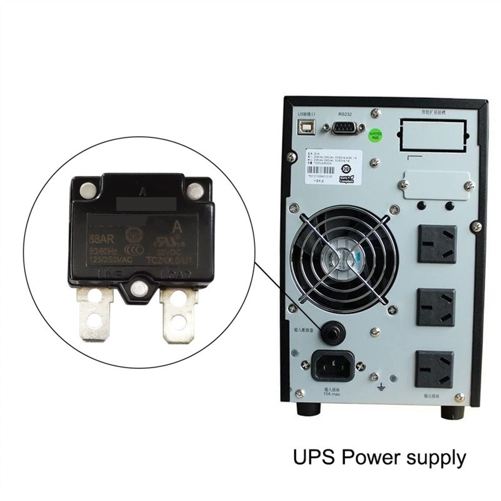 88ar Serie 7A Disyuntor de reconexión automática de sobrecarga 2 piezas(7A)