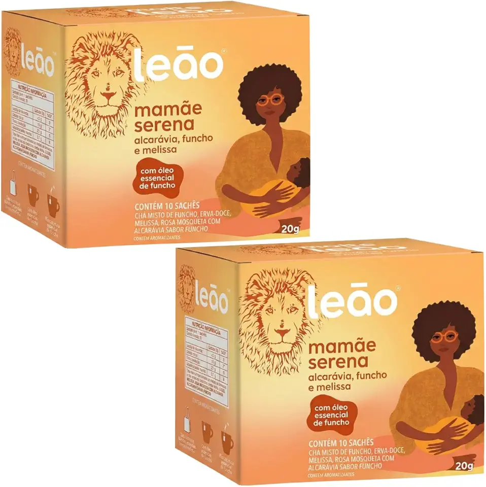 Cha da Mamae Serena Leão Bebida Ajuda na Amamentação Reconfortante e Calmante 20 Saches Kits na Web