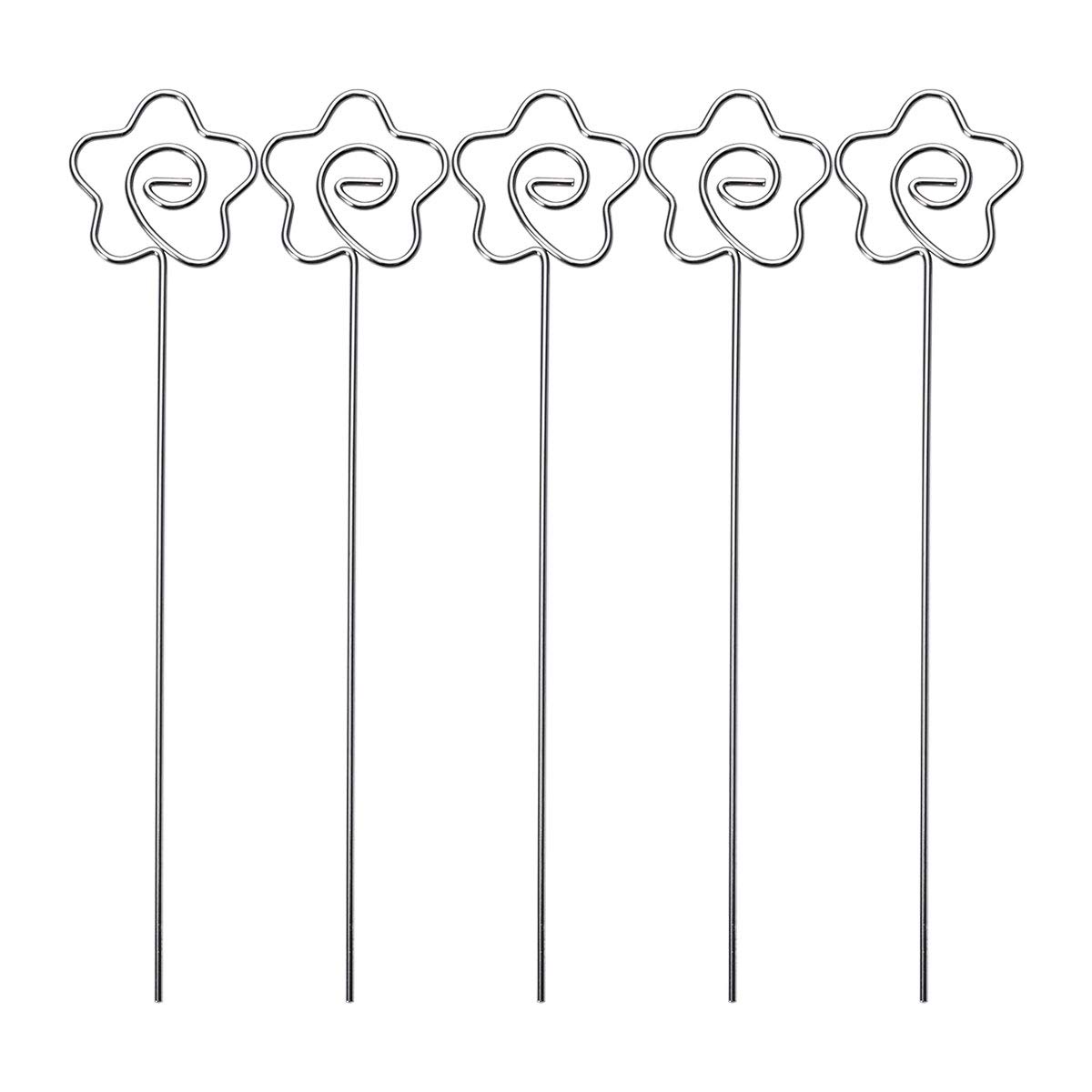 TOPBATHY Metal Photo Clip Holders Flower Shape Table Card Stand for Wedding Party 50pcs
