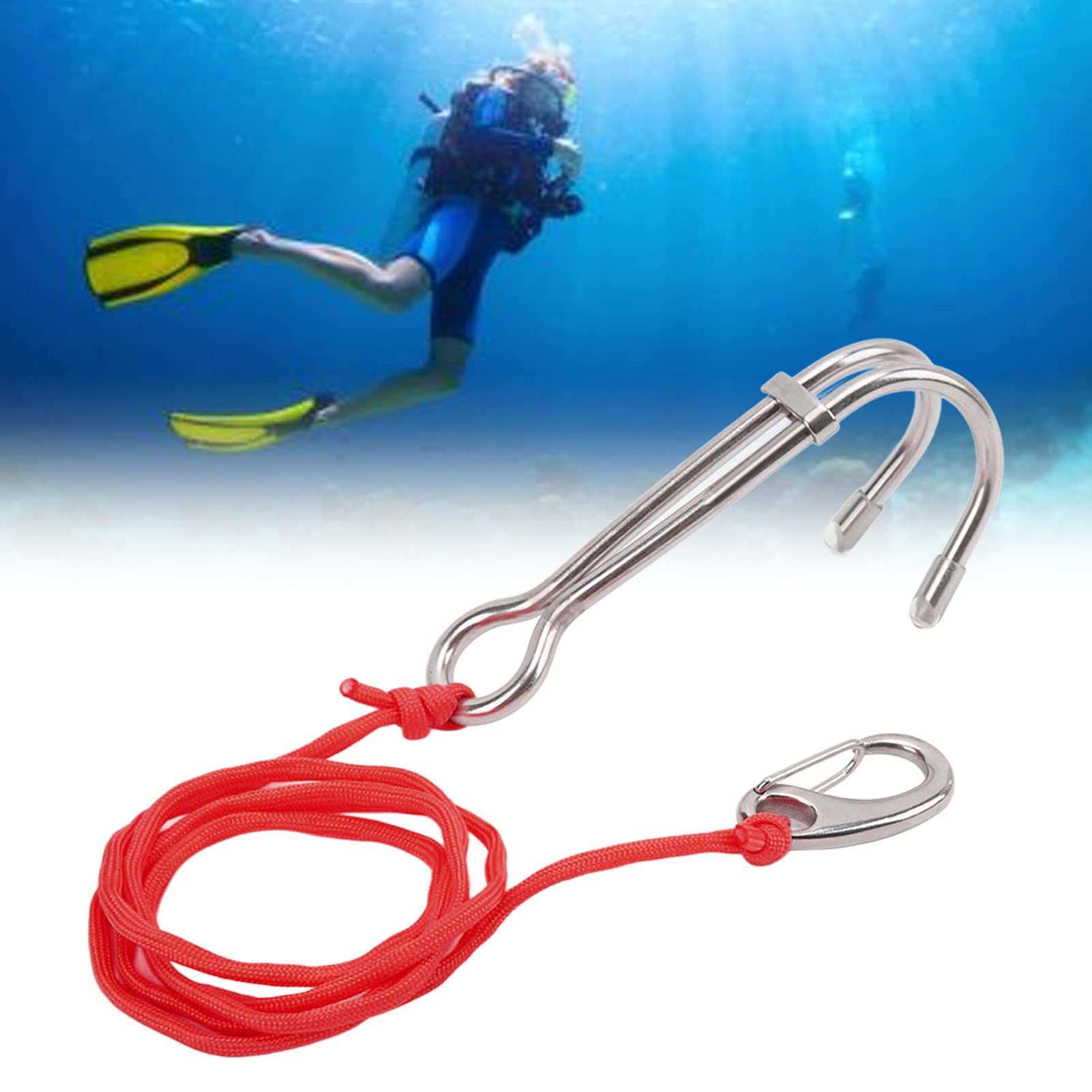 WDFINE Scuba Diving Single 316 Stainless Steel Reef Drift Hook For Cave Dive I3686863055