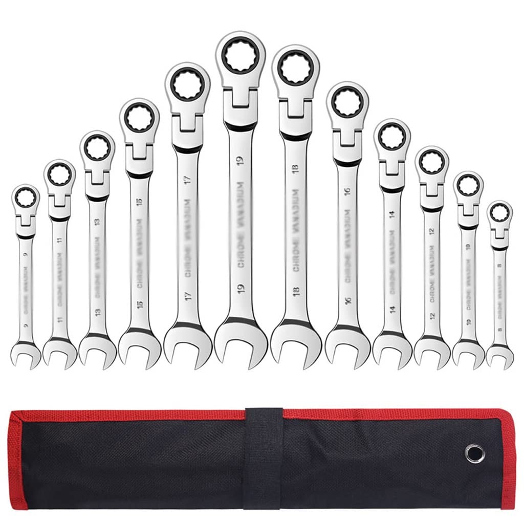 Set di Chiavi a cricchetto Set di Chiavi combinate Kit di Chiavi a cricchetto in Acciaio al Cromo vanadio Utensili manuali Chiave a Bussola Set di Chiavi a cricchetto