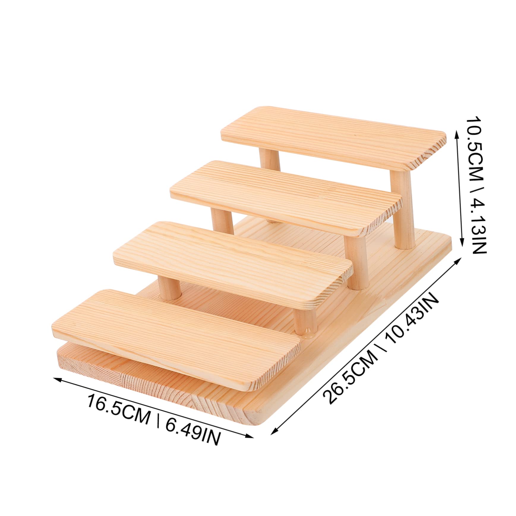 SOLUSTRE 1pc Solid Wood Jewelry Display Stand Acrylic Display Riser Watch Riser Holder Optical Store Display 4 Tier Sunglasses Rack Glass Display Shelf Wooden Bracelet Cake Stand