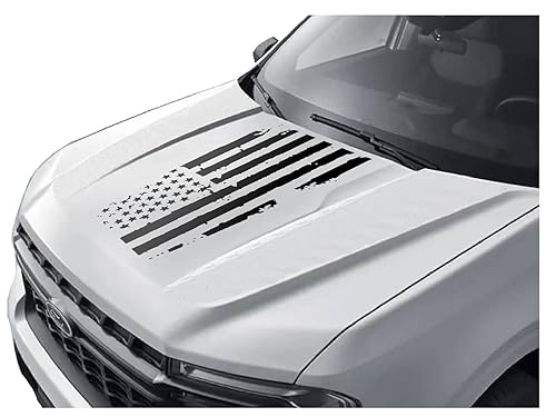 Distressed American Flag vinyl decal made for hood of Ford Bronco Sport 2021 2022 2023 2024 | Die cut USA flag vinyl sticker | Made fresh to order