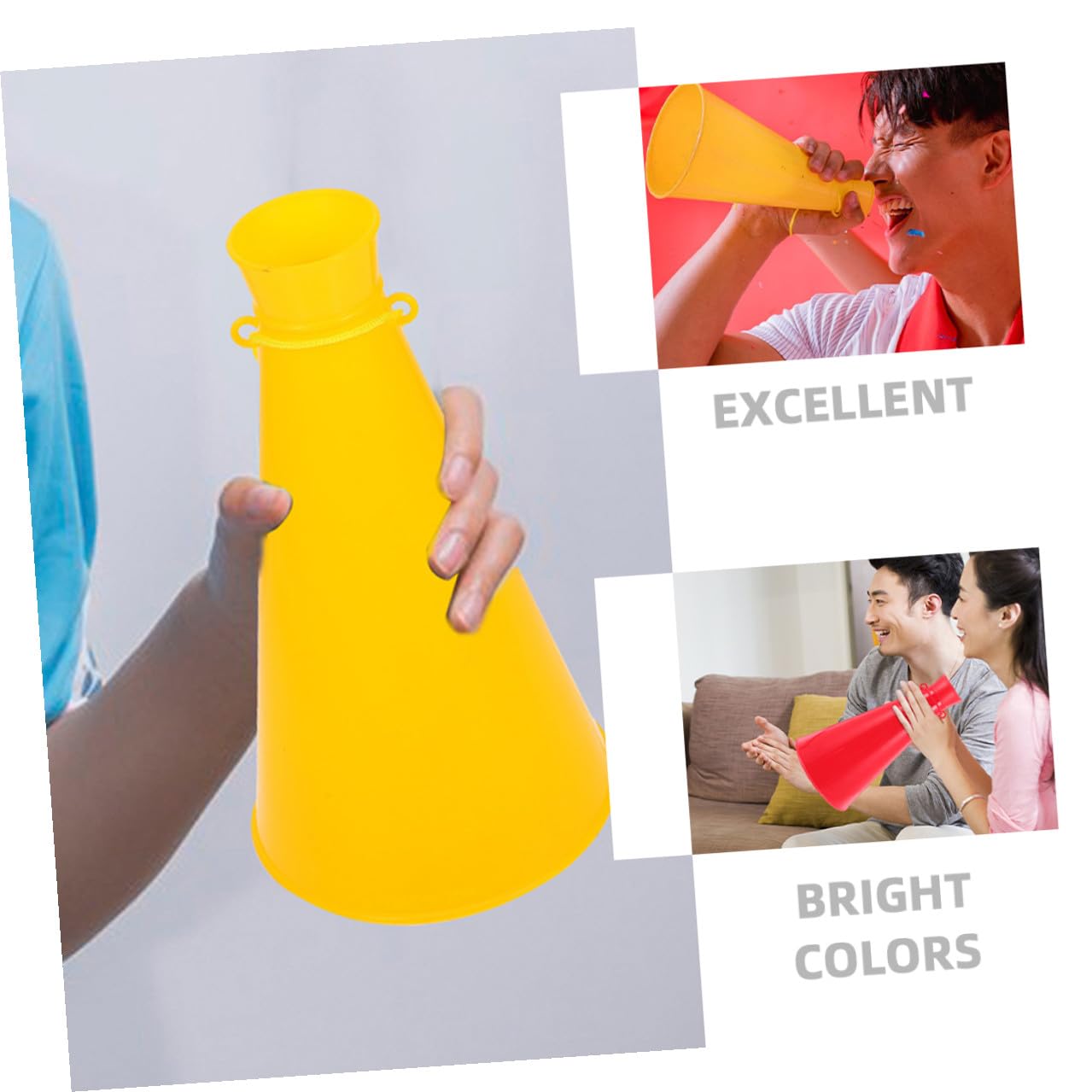 ABOOFAN 4 Stück Kleiner Megaphone aus Kunststoff zum Anfeuern bei Sportveranstaltungen mit Benutzerfreundlichem Design und Schallverstärkung für Outdoor Aktivitäten