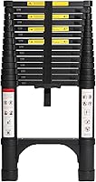 BOCOM 14.5FT Aluminum Telescoping Ladder with Stabilizers - 330lbs Capacity, Lightweight Collapsible for Home, RV, Outdoor