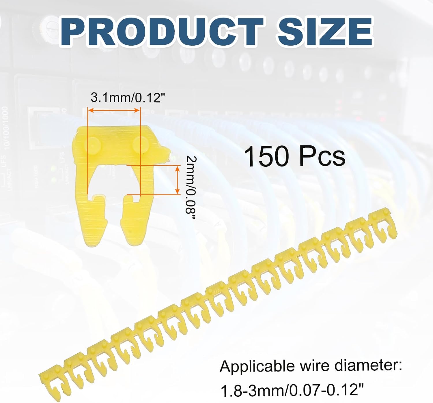 MECCANIXITY 150Pcs Wire Label, 0-9 Digital Cable Labels Tags M-0 Type Cable Numbers Markers for Identification Troubleshooting Maintenance of Wires, Yellow