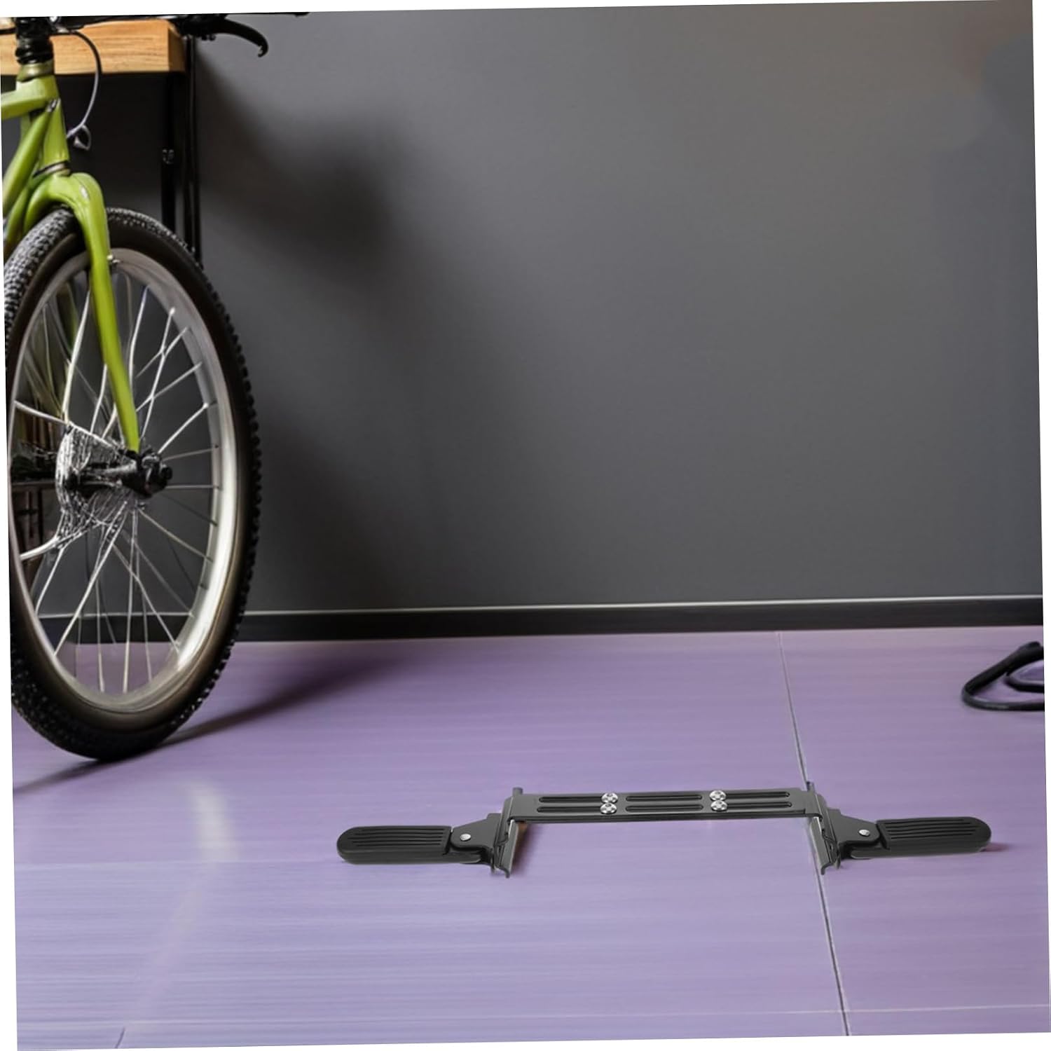 Foldable Front Footrest for Scooter and Bikes, Iron Black Pegs