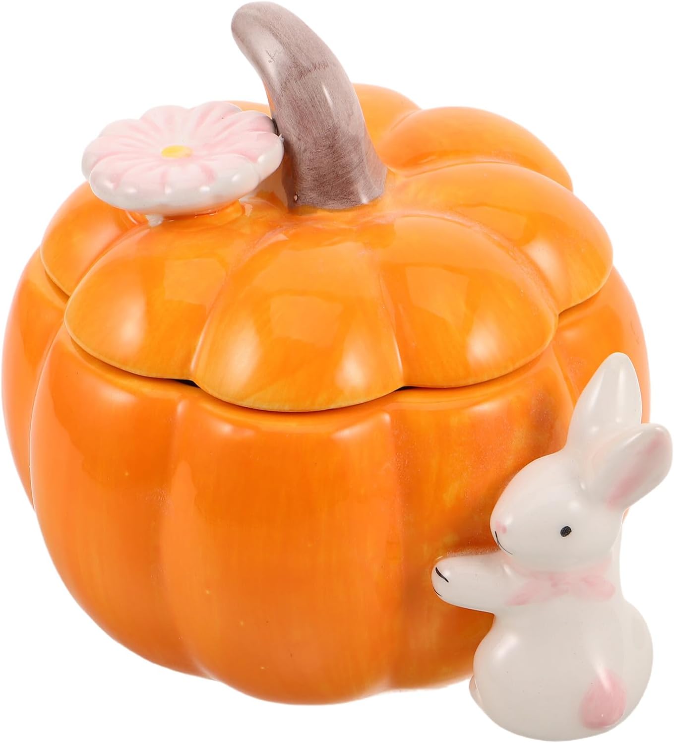 Ceramic Pumpkin Cookie Jar with Lid Decorative Candy Canister and Jewelry Storage Box Fall Halloween Home Décor Container for Kitchen Organization and Treats