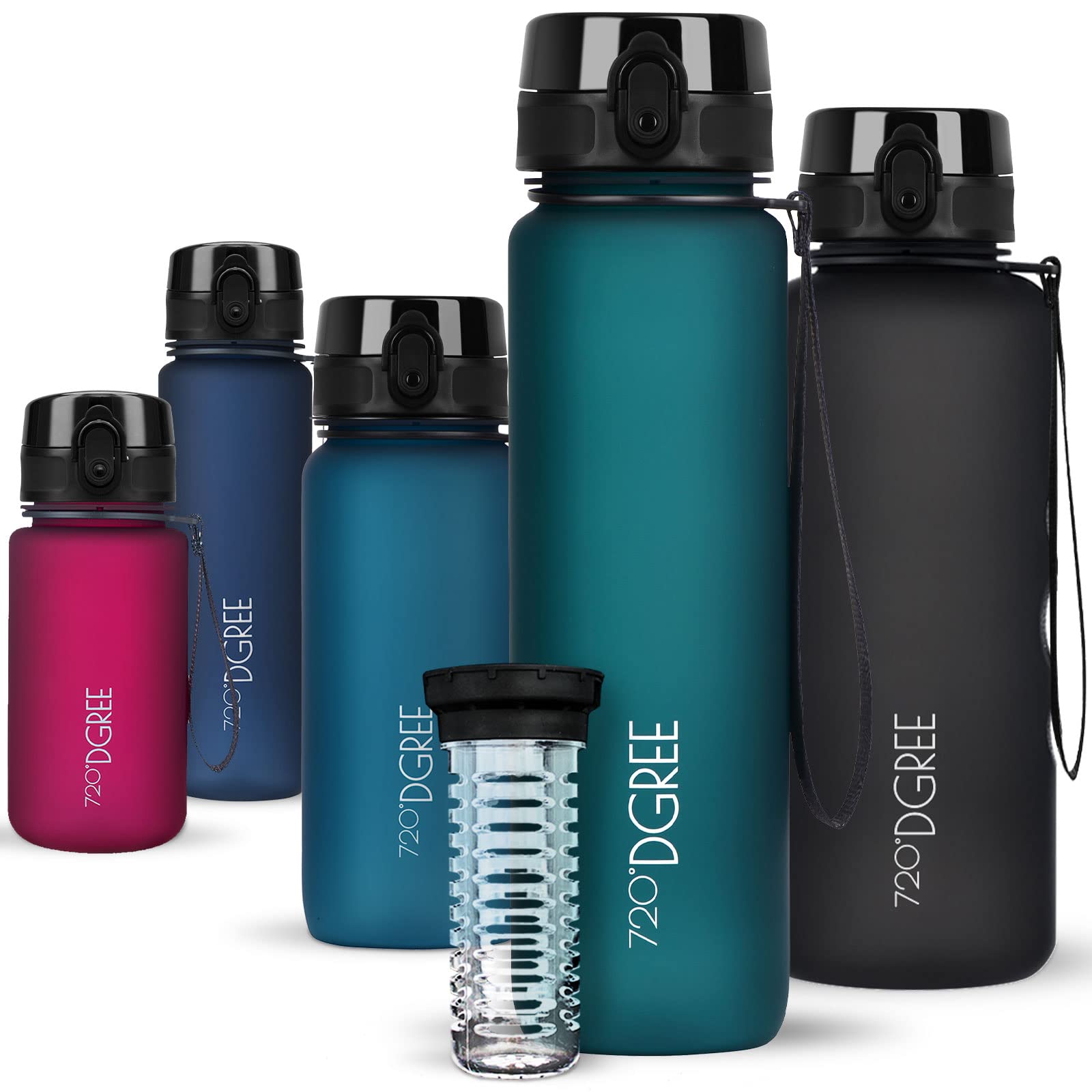 720°DGREE Botella Agua 1 Litro “uberBottle“ - Tamiz-Fruta, softTouch - Sin BPA, Prueba de Fugas, Reutilizable - Cantimplora, Water Bottle ideal para Deporte, Fitness, Gimnasio, Senderismo, Ciclismo — view 281