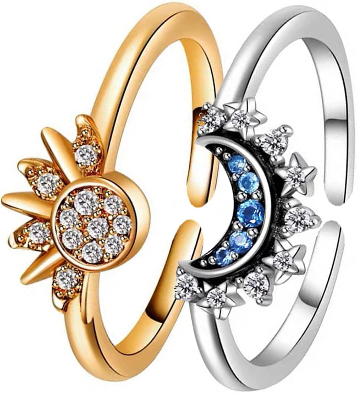 Sun and Moon Rings Friendship Rings for 2 Best Friends