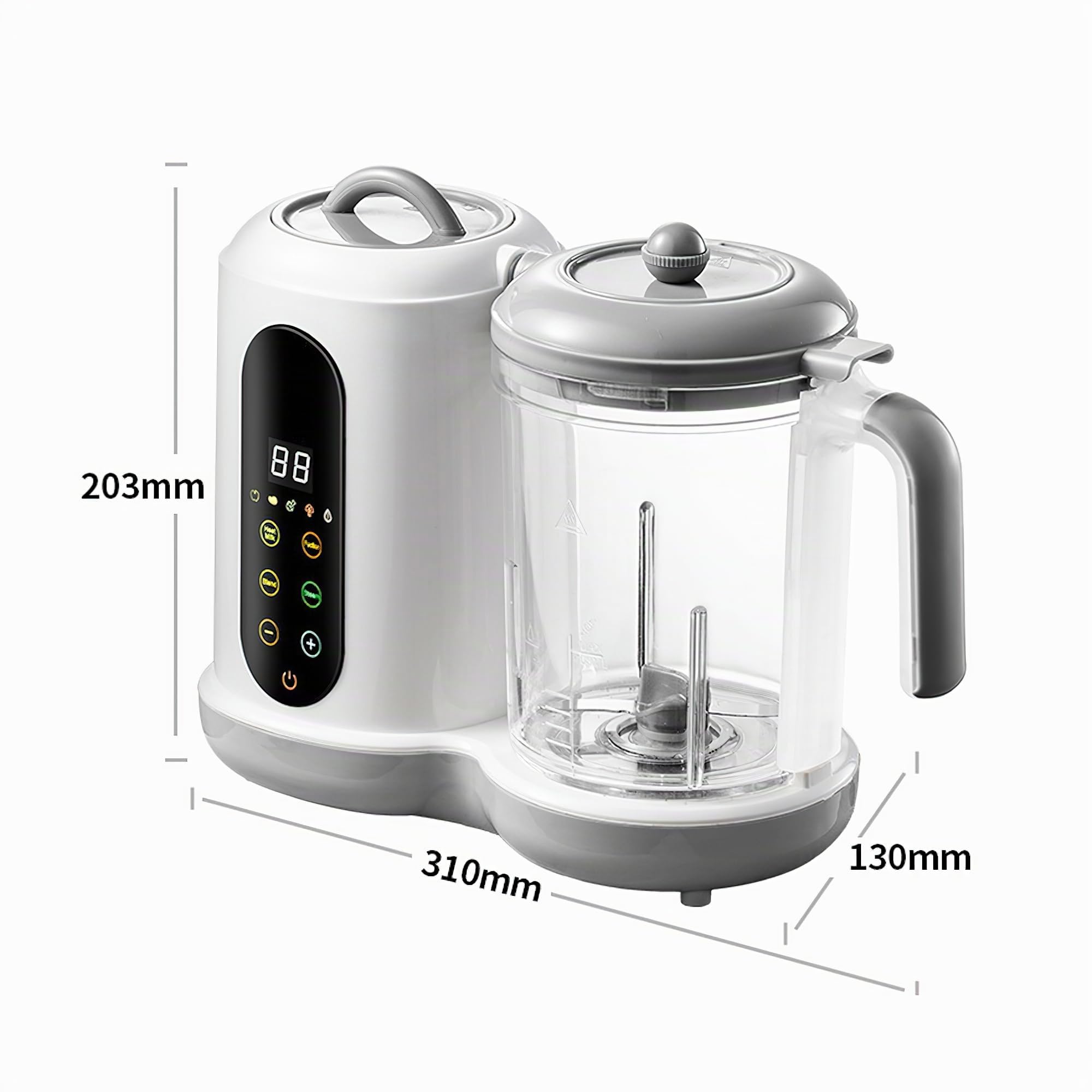 Frullatore per Bambini Cuocipappa Vapore 400ML, Pulizia Automatica, Schermo Touch