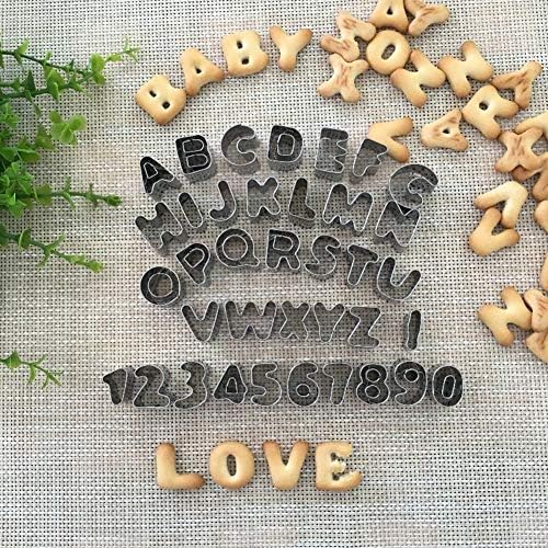 Alytimes Pack of 36 Alphabet Letter & Number Fondant Icing Cutter Set-Small Size- Cake Decorating Mold
